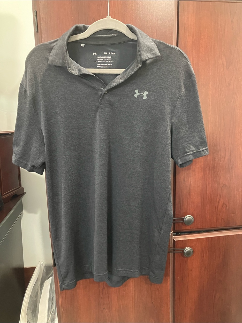 Under Armour Men's Charcoal Gray Polo with Logo
